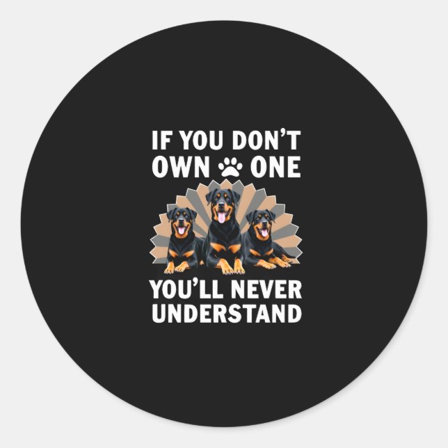 Best Rottweiler Art For Men Women Kids Rottie Rott Classic Round Sticker (Front)