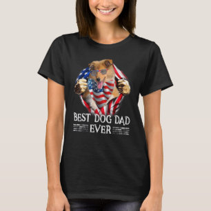 Best Rough Collie Dad American Flag 4th Of July T-Shirt
