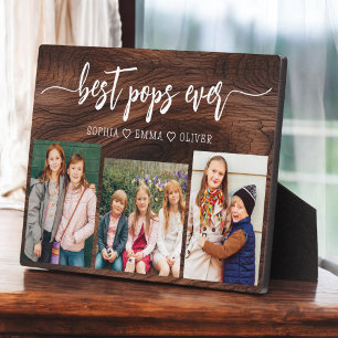 Best Rustic Wood Pops Grandpa Photo Collage Plaque