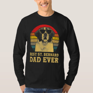 Best Saint Bernard Dad Ever Dog  Retro Vintage T-Shirt