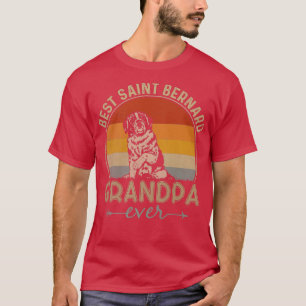 Best Saint Bernard Dog Grandpa Ever Graphic Father T-Shirt