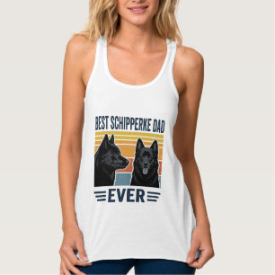 Best Schipperke Dad Ever Retro Dog Vector Design_1 Singlet