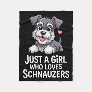 Best Schnauzer Art For Women Girls Kids Mini Schna Fleece Blanket