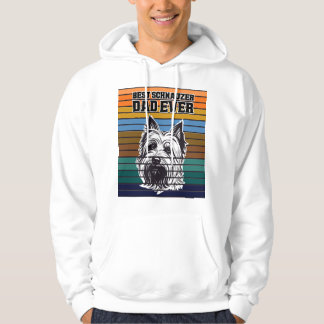 Best Schnauzer Dad Ever Retro Vintage Fathers Day Hoodie