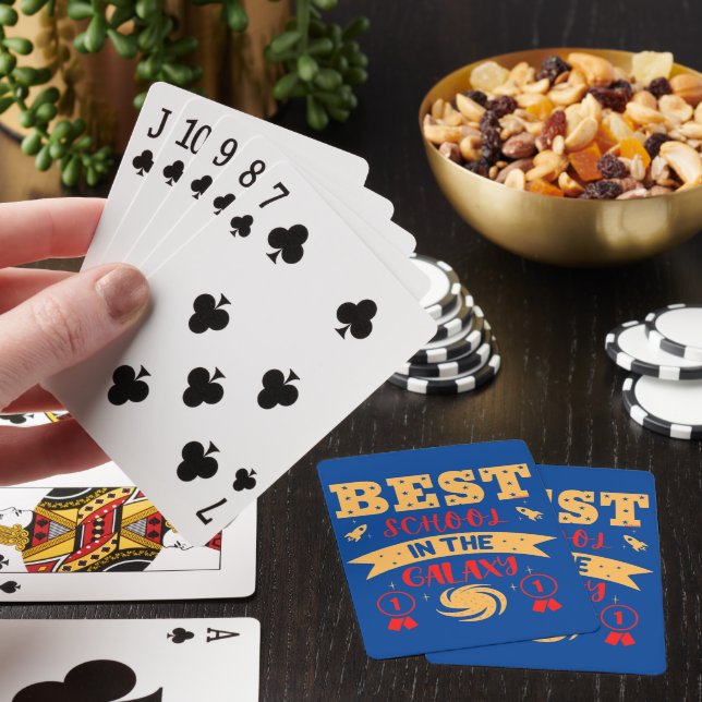 BEST SCHOOL IN THE GALAXY funny cute               Playing Cards (In Situ)