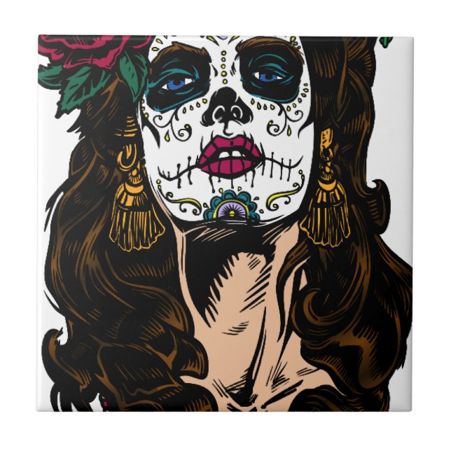 Best Seller Sugar Skull Tile (Front)