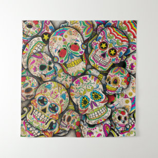 Best Selling Sugar Skull Pattern Tapestry