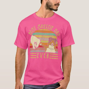 Best Sheltie Dad Ever Retro Vintage Sunset T-Shirt
