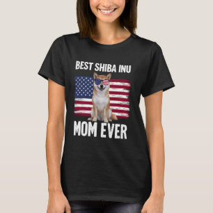 Best Shiba Inu Mum Ever 4th of July Patriotic Dog T-Shirt