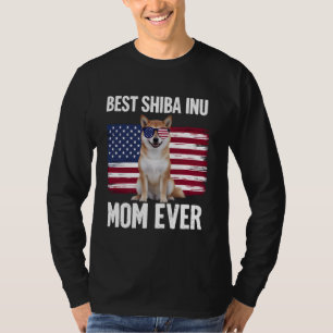 Best Shiba Inu Mum Ever 4th of July Patriotic Dog T-Shirt