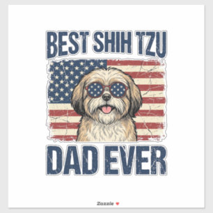 Best Shih Tzu Dad Ever Patriotic Dog