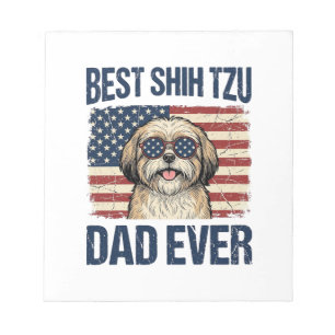Best Shih Tzu Dad Ever Patriotic Dog Notepad