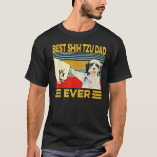 Best Shih Tzu Dad Ever Retro Vintage T-Shirt