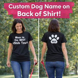 Best Shih Tzu Dog Mum Paw Print Custom Name Design Tri-Blend Shirt
