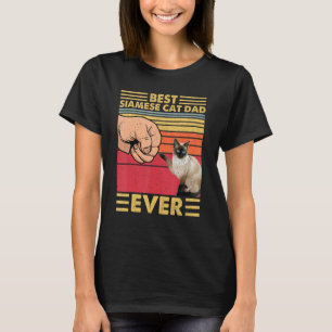 Best Siamese Cat Dad Ever Retro Vintage Sunset T-Shirt