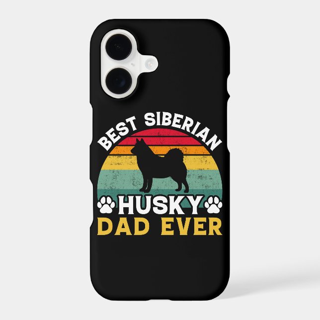 Best Siberian Husky Dad Ever, Father's Day Tribute iPhone Case (Back)