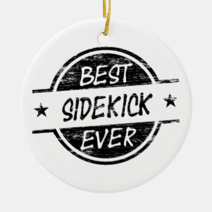Best Sidekick Ever Black Ceramic Tree Decoration
