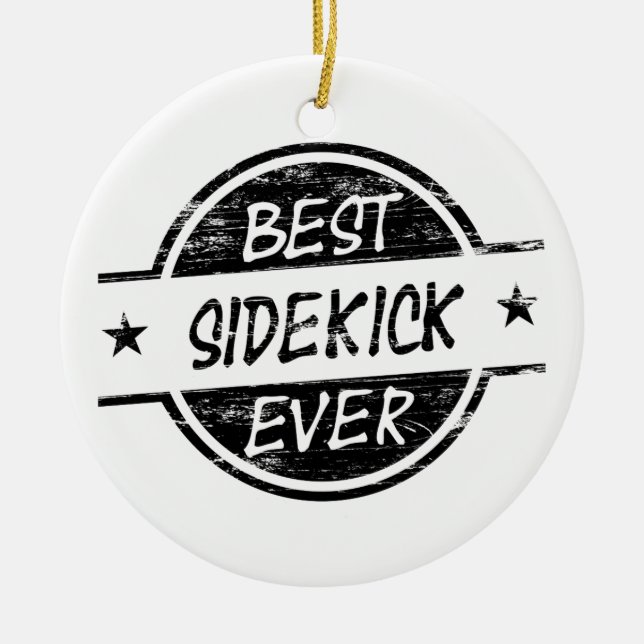 Best Sidekick Ever Black Ceramic Tree Decoration (Front)