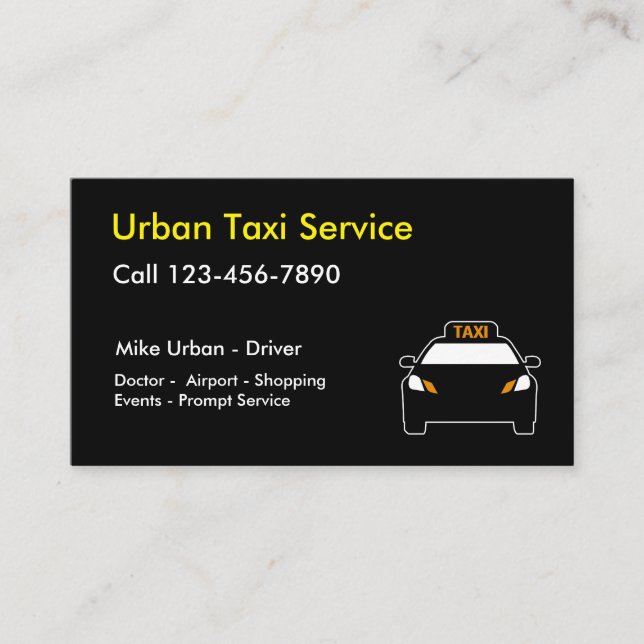 Best Simple Taxi Business Card (Front)