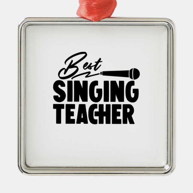 Best Singing Teacher Metal Tree Decoration (Front)