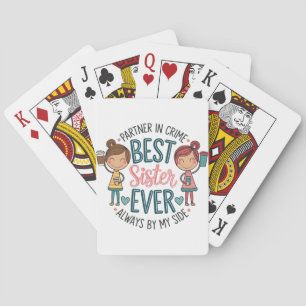 Best Sister Design – Art Celebrating Siaterhood Playing Cards
