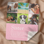 Best Sister Ever 6 Photo Collage Modern Pink Sherpa Blanket<br><div class="desc">Personalise with her 6 favourite photos and personalised text for your special sister to create a unique gift. A perfect way to show her how amazing she is every day. Designed by Thisisnotme©</div>
