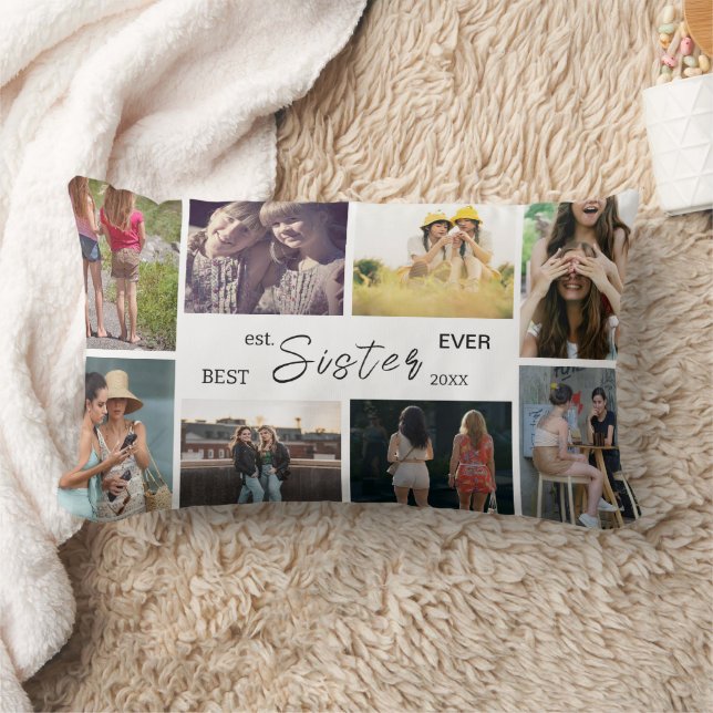 Best Sister Ever – 8 Photo Collage Pillow (Blanket)