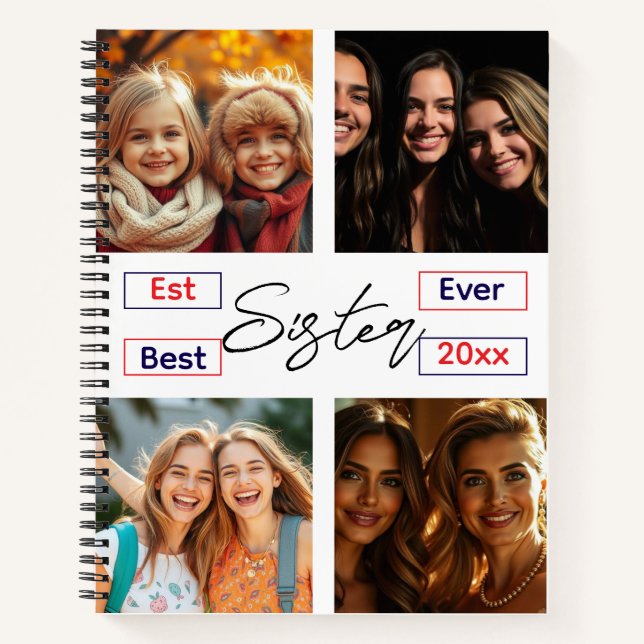 Best Sister Ever Personalised Journal with Custom  (Front)
