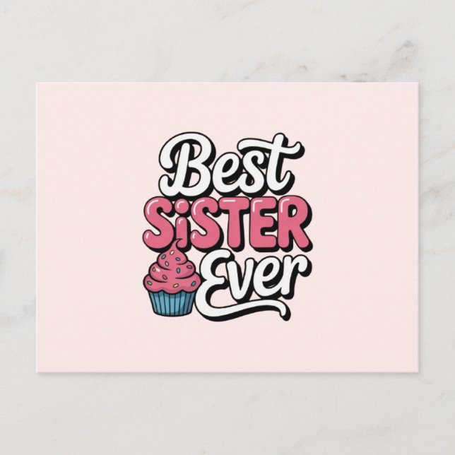 Best Sister ever Postcard (Front)