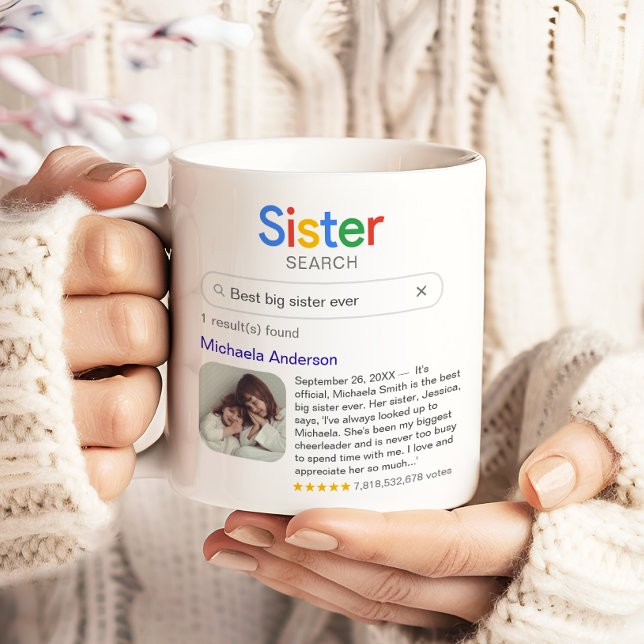 Best Sister Ever Search Results Photo & Message Coffee Mug (Creator Uploaded)