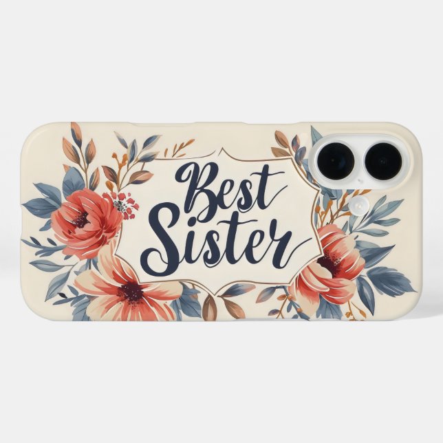 Best Sister Flower Frame Case-Mate iPhone Case (Back (Horizontal))