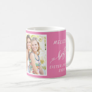 Best Sister-in-Law Ever Photo Personalized Pink Coffee Mug