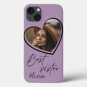  Best Sister Photo Elegant  Modern Purple iPhone 13 Case