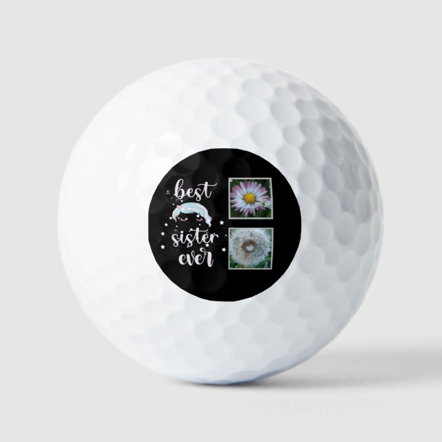 Best Sister Photo Template Golf Balls (Front)