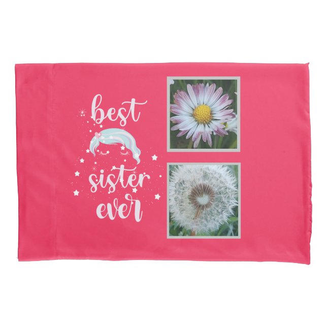 Best Sister Photo Template Pillowcase (Front)