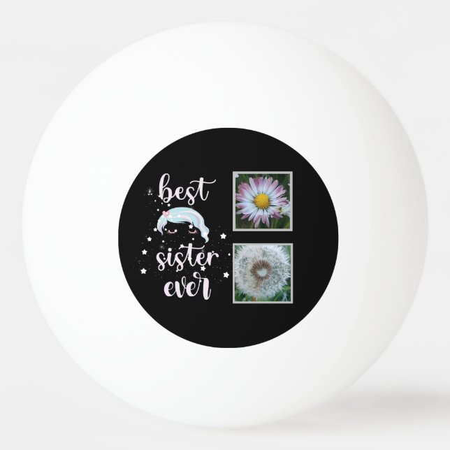 Best Sister Photo Template Ping Pong Ball (Front)