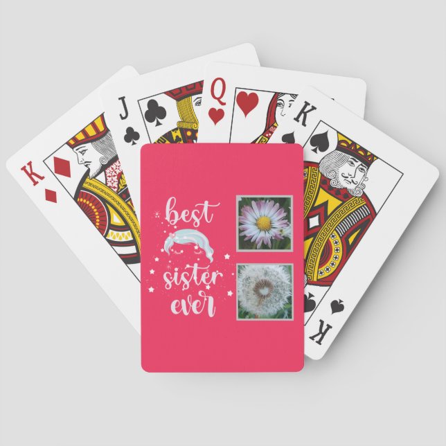 Best Sister Photo Template Playing Cards (Back)