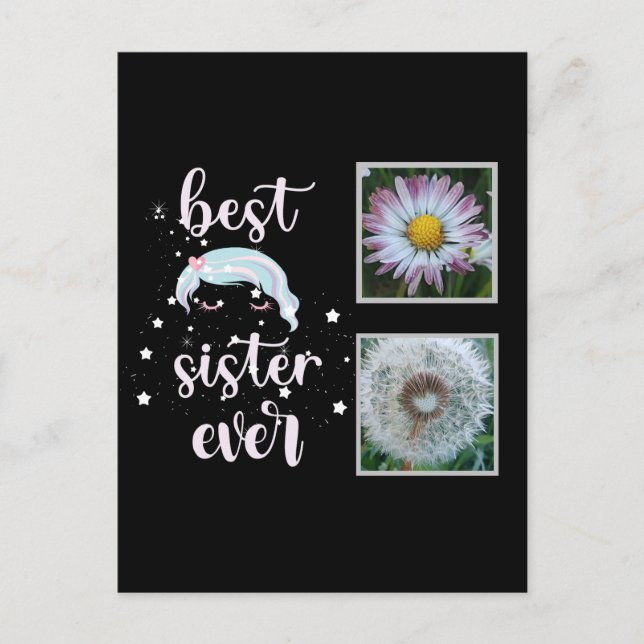 Best Sister Photo Template Postcard (Front)