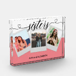 Best Sister Pink Custom Text Photo Collage Love Block<br><div class="desc">Best Sister Pink Custom Text Photo Collage Love</div>