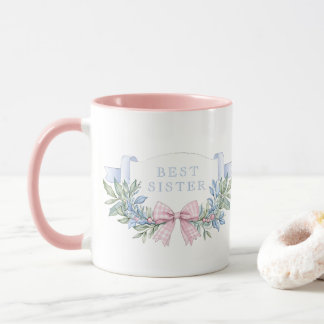 Best Sister | Pink Gingham Grandmillennial Mug
