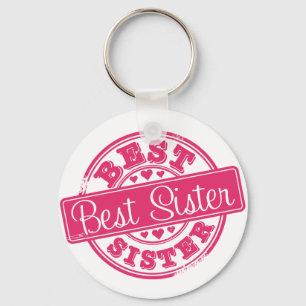 Best sister -rubber stamp effect- key ring
