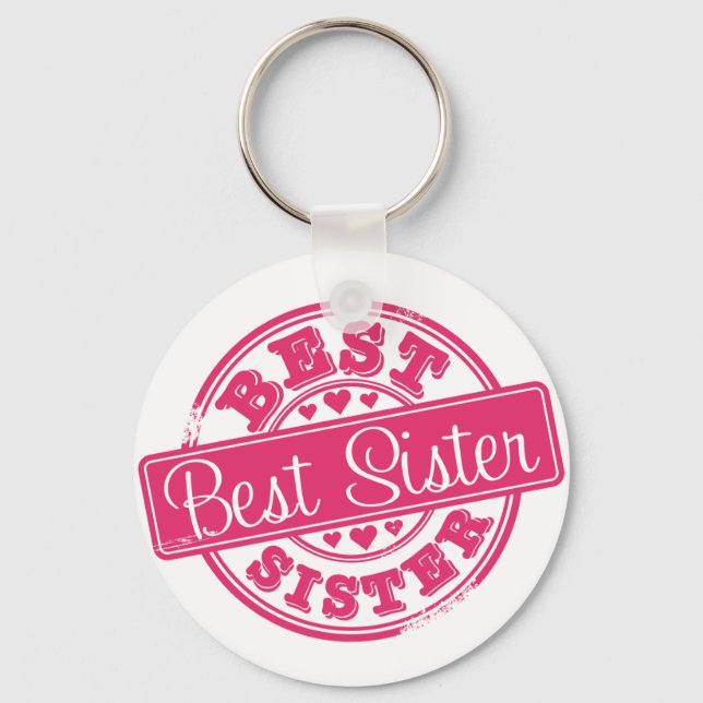 Best sister -rubber stamp effect- key ring (Front)