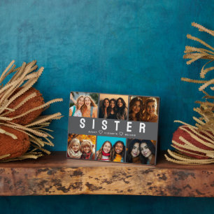Best Sister Script Collage Photo & Names Plaque