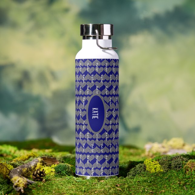 Best Sister w/ Grey Hearts Water Bottle (Outdoor)