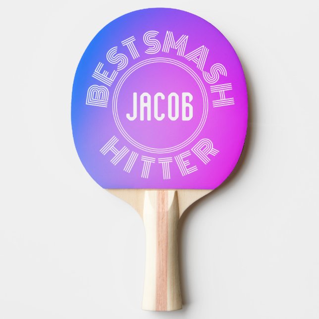 BEST SMASH HITTER Gradient Simple design Ping Pong Paddle (Front)