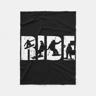 Best Snowboarding Art Dad Men Father Snowboard Sno Fleece Blanket