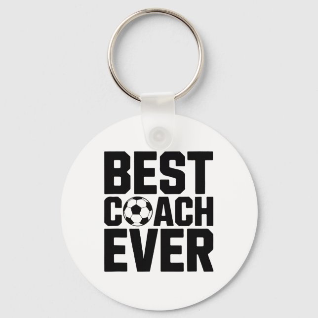 Best Soccer Coach Ever For Men Gift Idea Funny God Key Ring (Front)