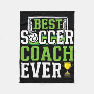 Best Soccer Coach Ever Funny Trainer Fleece Blanket