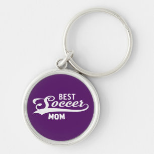 Best Soccer Mum. Personalise Button Keychain