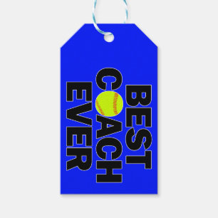Best Softball Coach Ever Custom Colour and Text Gift Tags